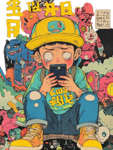 Sad Manga Kid Vinyl Car Decal Sticker – Waterproof & UV-Resistant 8"