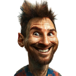 Exaggerated Messi Portrait Vinyl Car Decal Sticker – Waterproof & UV-Resistant 8" Exaggerated Messi Portrait Vinyl Car Decal Sticker – Waterproof & UV-Resistant 8"