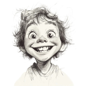 Mischievous Child Sketch Vinyl Car Decal Sticker – Waterproof & UV-Resistant 8"