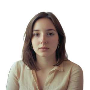 Brunette Office Portrait Vinyl Car Decal Sticker – Waterproof & UV-Resistant 8"