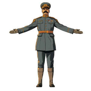 Historical Soldier Illustration Vinyl Car Decal Sticker – Waterproof & UV-Resistant 8"