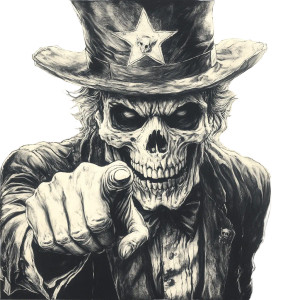 Evil Skull Uncle Sam Vinyl Car Decal Sticker – Waterproof & UV-Resistant 8"
