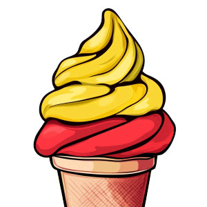 Two-Layer Ice Cream Vinyl Car Decal Sticker – Waterproof & UV-Resistant 8"