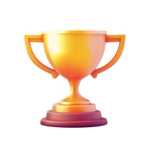 3D Gold Trophy Vinyl Car Decal Sticker – Waterproof & UV-Resistant 8"