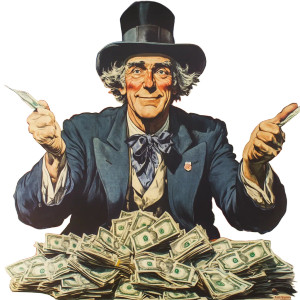 Uncle Sam Money Vinyl Car Decal Sticker – Waterproof & UV-Resistant 8"