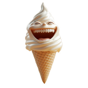 Laughing Ice Cream Vinyl Car Decal Sticker – Waterproof & UV-Resistant 8"