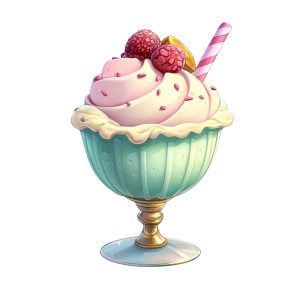 Parisian Sundae Vinyl Car Decal Sticker – Waterproof & UV-Resistant 8"