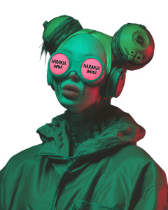 Surreal Neon Character Vinyl Car Decal Sticker – Waterproof & UV-Resistant 8"