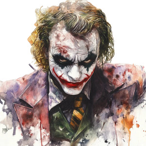 Watercolor Joker Vinyl Car Decal Sticker – Waterproof & UV-Resistant 8"