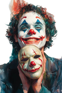 Cheerful Man With Clown Mask Vinyl Car Decal Sticker – Waterproof & UV-Resistant 8"