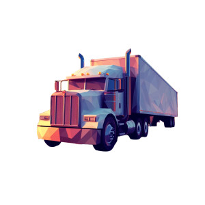 Low Poly Truck Vinyl Car Decal Sticker – Waterproof & UV-Resistant 8"