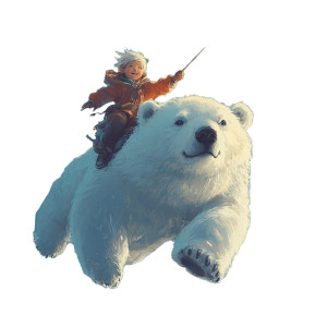 Flying Arctic Bear Vinyl Car Decal Sticker – Waterproof & UV-Resistant 8"