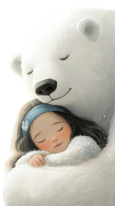 Sleeping Girl With Bear Vinyl Car Decal Sticker – Waterproof & UV-Resistant 8"