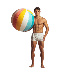 Muscular Boy Beach Vinyl Car Decal Sticker – Waterproof & UV-Resistant 8"