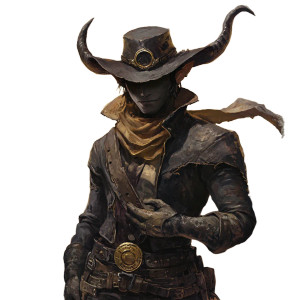 Tiefling Bounty Hunter Vinyl Car Decal Sticker – Waterproof & UV-Resistant 8"