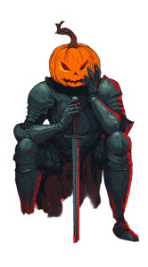 Pumpkin Knight Vinyl Car Decal Sticker – Waterproof & UV-Resistant 8"