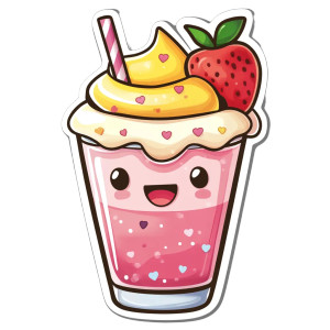 Kawaii Milkshake Vinyl Car Decal Sticker – Waterproof & UV-Resistant 8"