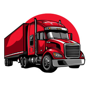 Red Truck Logo V2 Vinyl Car Decal Sticker – Waterproof & UV-Resistant 8"