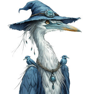 Sly Blue Heron Vinyl Car Decal Sticker – Waterproof & UV-Resistant 8"