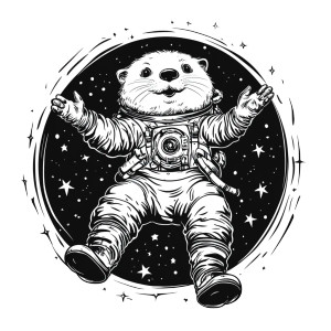 Astronaut Otter Vinyl Car Decal Sticker – Waterproof & UV-Resistant 8"