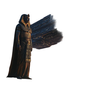 Pharaoh And Spaceship Vinyl Car Decal Sticker – Waterproof & UV-Resistant 8"