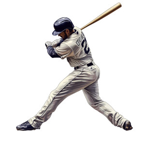 Baseball Player Hitting Vinyl Car Decal Sticker – Waterproof & UV-Resistant 8"