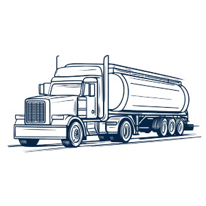 Tanker Truck Icon Vinyl Car Decal Sticker – Waterproof & UV-Resistant 8"
