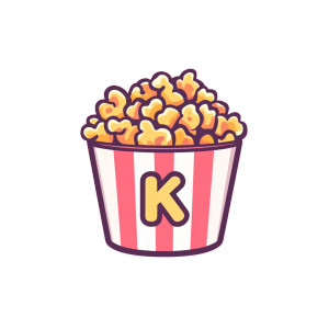 Stylized Popcorn Logo Vinyl Car Decal Sticker – Waterproof & UV-Resistant 8"