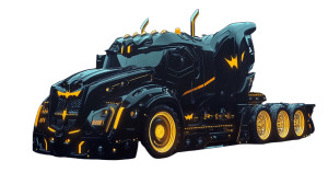 Batman Freight Truck Vinyl Car Decal Sticker – Waterproof & UV-Resistant 8"