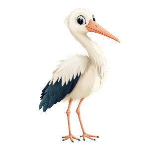Cute Cartoon Stork V2 Vinyl Car Decal Sticker – Waterproof & UV-Resistant 8"