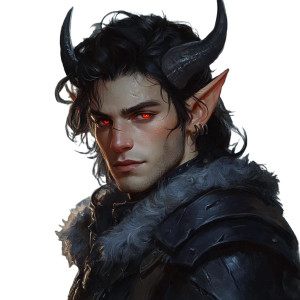 Fantasy Tiefling Portrait Vinyl Car Decal Sticker – Waterproof & UV-Resistant 8"