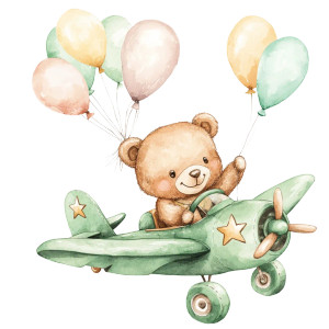 Bear Pilot Adventure Vinyl Car Decal Sticker – Waterproof & UV-Resistant 8"