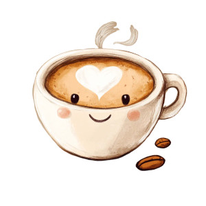 Cute Coffee Vinyl Car Decal Sticker – Waterproof & UV-Resistant 8"