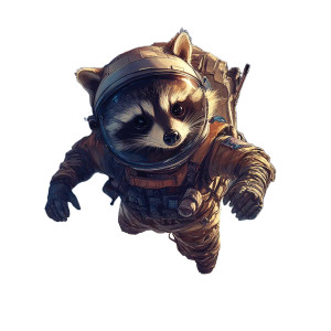 Space Raccoon Vinyl Car Decal Sticker – Waterproof & UV-Resistant 8"