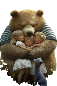 Bear Family Hug Vinyl Car Decal Sticker – Waterproof & UV-Resistant 8"