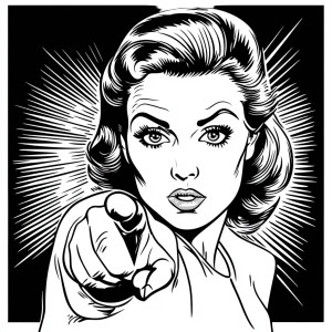 Determined Woman Pointing Vinyl Car Decal Sticker – Waterproof & UV-Resistant 8"