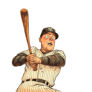 Dizzy Baseball Batter Vinyl Car Decal Sticker – Waterproof & UV-Resistant 8"