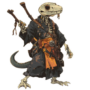 Skeleton Lizard Monk Vinyl Car Decal Sticker – Waterproof & UV-Resistant 8"