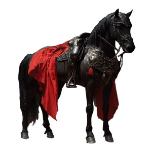 Black Armored Horse Vinyl Car Decal Sticker – Waterproof & UV-Resistant 8"