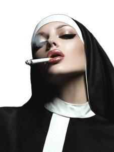 Smoking Nun V3 Vinyl Car Decal Sticker – Waterproof & UV-Resistant 8"