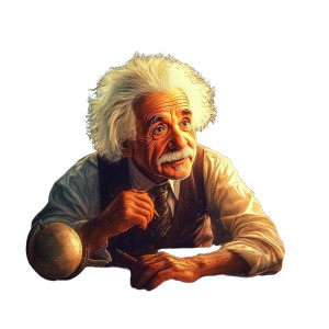 Einstein Portrait V2 Vinyl Car Decal Sticker – Waterproof & UV-Resistant 8"