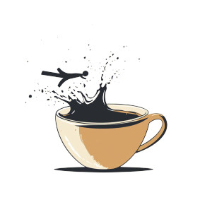 Diving Into Coffee Vinyl Car Decal Sticker – Waterproof & UV-Resistant 8"