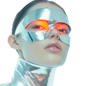 Futuristic Masked Woman V2 Vinyl Car Decal Sticker – Waterproof & UV-Resistant 8"