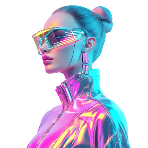 Cyberpunk Neon Woman V2 Vinyl Car Decal Sticker – Waterproof & UV-Resistant 8"