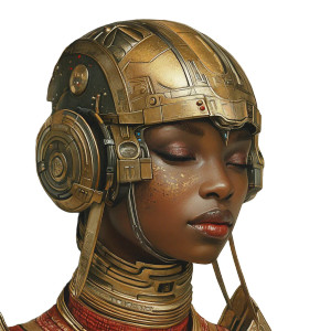 African Romantic Futurist Vinyl Car Decal Sticker – Waterproof & UV-Resistant 8"