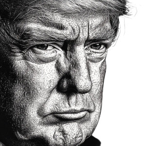 Trump Vector Portrait Vinyl Car Decal Sticker – Waterproof & UV-Resistant 8"