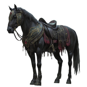 Black Medieval Horse Vinyl Car Decal Sticker – Waterproof & UV-Resistant 8"