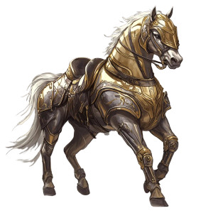 Majestic Golden Warhorse Vinyl Car Decal Sticker – Waterproof & UV-Resistant 8"