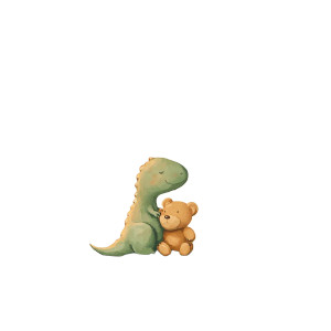Dino Teddy Cuddle Vinyl Car Decal Sticker – Waterproof & UV-Resistant 8"