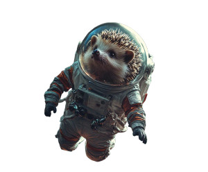 Space Hedgehog Vinyl Car Decal Sticker – Waterproof & UV-Resistant 8"